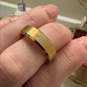 Source Unknown Gold Ring with Silver Accent